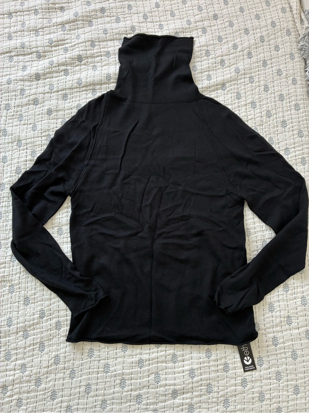 ethika Black Wool Cashmere Turtleneck Sweater - Slim Fit Knit